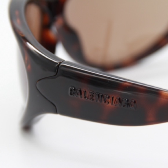 NEW BB0158S 002 SHIELD BALENCIAGA SUNGLASSES BB0158S BROWN - Picture 4 of 12